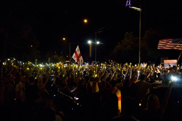 Proteste Georgiane Davanti Parlamento Della Georgia Noto Anche Come Gavrilov — Foto Stock