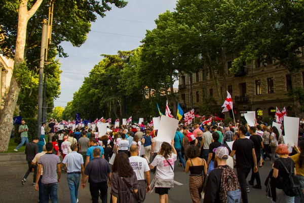 Georgische Protesten Voor Het Parlement Van Georgië Ook Bekend Als — Stockfoto