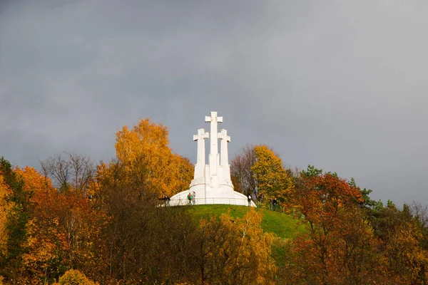 Vilnius Litvánia 2017 Október Fakeresztek Dombon — Stock Fotó