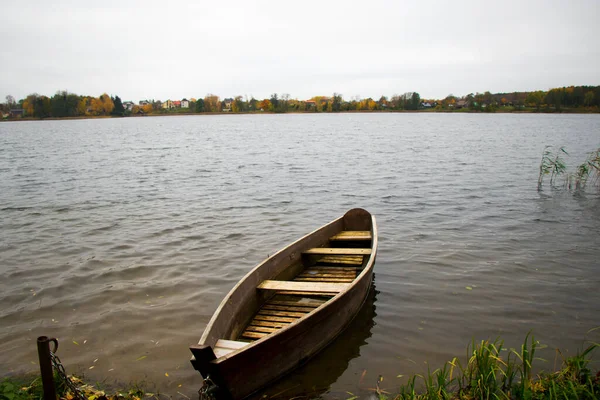 Old Wooden Boats Beach Trakai Gavle Lake Lake Lithuania Autumn — Stock Photo, Image