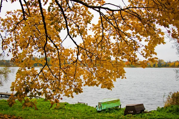 Oude Houten Boten Buurt Van Het Strand Van Trakai Gavle — Stockfoto