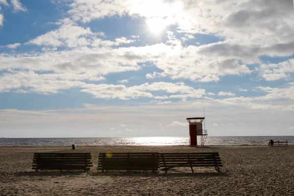Sea Beach Parnu Estonia Coast Sand Daylight Seascape — Stock Photo, Image