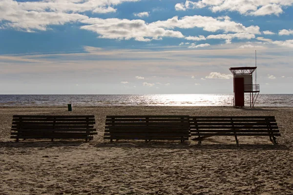Zee Strand Parnu Estland Kust Zand Daglicht Zeegezicht — Stockfoto