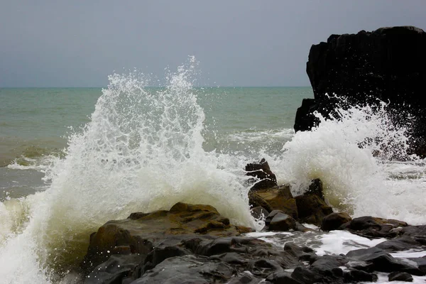 Stürmische See Wellen Und Wind Schwarzen Meer Georgiens Tropfen Und — Stockfoto