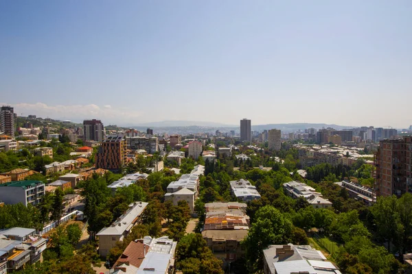 Vista Cidade Tbilisi Vista Pátio Cordão Edifícios Arquitetura Natureza Geórgia — Fotografia de Stock