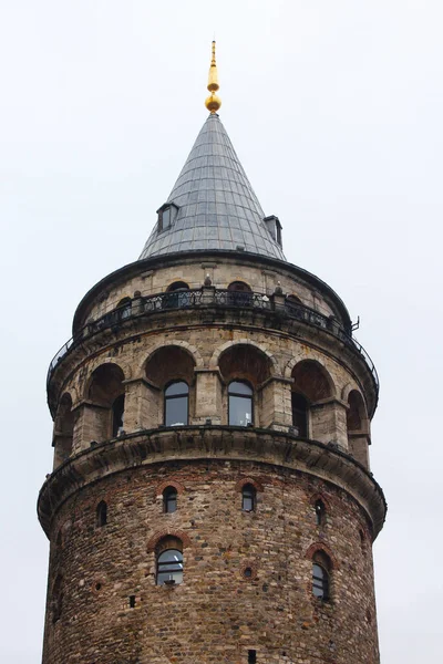 Ortaçağ Ceneviz Kulesi Veya Galata Kulesi 1348 Taş Gözcü Kulesi — Stok fotoğraf