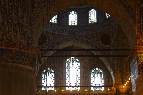 Interior Mesquita Azul Também Conhecida Como Mesquita Sultan Ahmed Azulejos — Fotografia de Stock