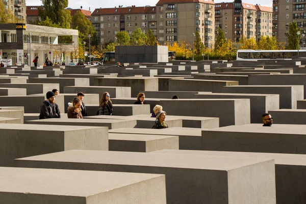 Мемориал Убитым Евреям Европы Мемориал Холокоста Мемориал Берлине Еврейские Жертвы — стоковое фото
