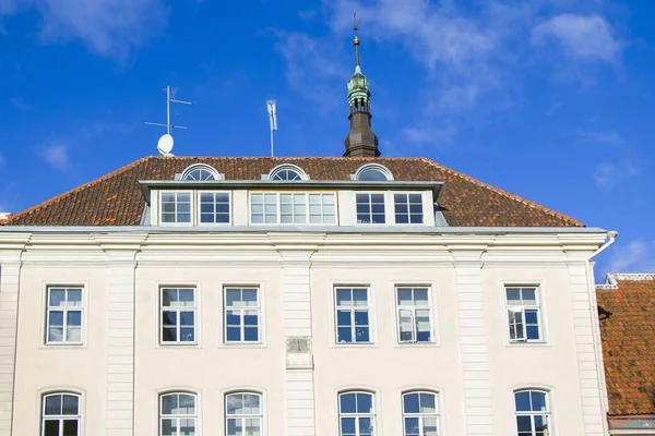 Byggnader Och Arkitektur Exteriör Utsikt Gamla Stan Tallinn Färgglada Gamla — Stockfoto