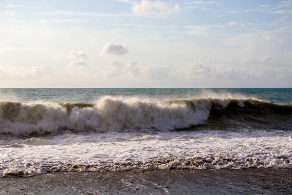 Бурхлива Погода Хвилі Бризки Батумі Джорджія Бурі Чорне Море Водяний — стокове фото