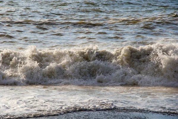 Stürmisches Wetter Wellen Und Spritzer Batumi Georgien Stürmisches Schwarzes Meer — Stockfoto