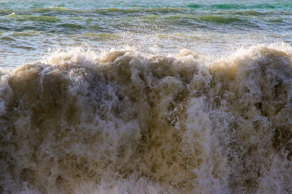 Tiempo Tormentoso Olas Salpicaduras Batumi Georgia Mar Negro Tormentoso Fondo —  Fotos de Stock