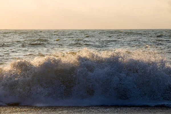 Mer Vagues Temps Orageux Vagues Éclaboussures Batoumi Géorgie Tempête Mer — Photo