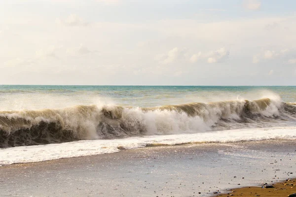 Mer Vagues Temps Orageux Vagues Éclaboussures Batoumi Géorgie Tempête Mer — Photo