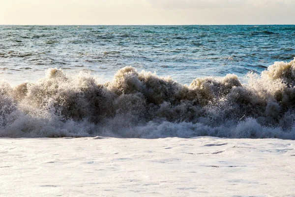 Mar Ondas Tempo Tempestuoso Ondas Salpicos Batumi Geórgia Mar Negro — Fotografia de Stock