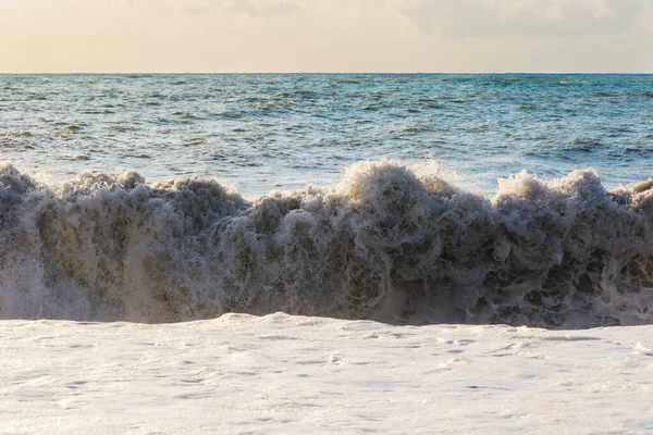 Mar Ondas Tempo Tempestuoso Ondas Salpicos Batumi Geórgia Mar Negro — Fotografia de Stock