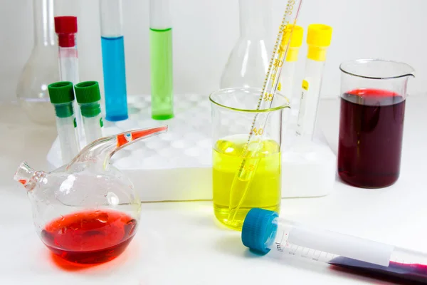 Laboratory Chemical Liquid Elements Research Diagnoses Instruments Objects Sterile Table — Stock Photo, Image