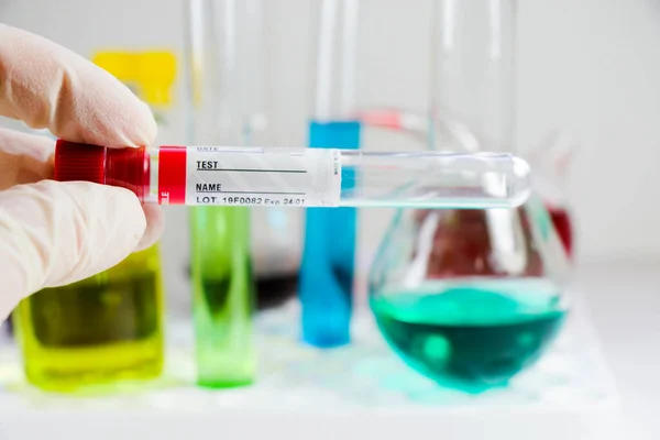 Simsiz Kan Testi Tüpü Örneği Metin Için Boş Alan Laboratuvar — Stok fotoğraf