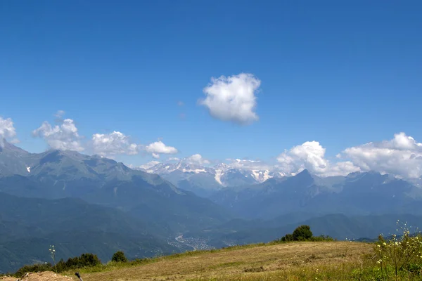 Montañas Paisaje Vista Cordillera Caucásica Racha Georgia —  Fotos de Stock