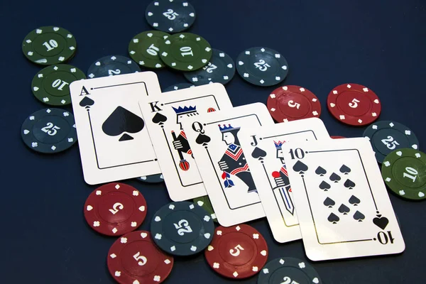 Carte Colore Reali Gioco Carte Carte Sul Tavolo Poker Blackjack — Foto Stock