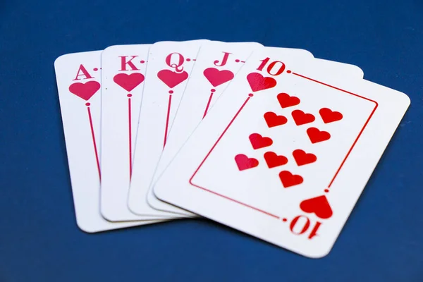 Carte Colore Reali Gioco Carte Carte Sul Tavolo Poker Blackjack — Foto Stock