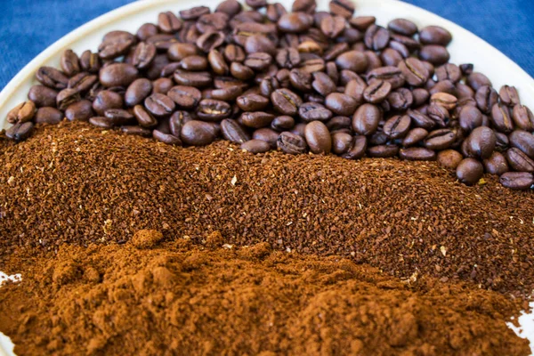 Kaffeebohnen Samen Und Röstkaffee Für Espresso Cappuccino Und American Studiodreh — Stockfoto