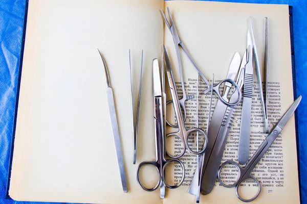 Kit Disección Herramientas Acero Inoxidable Para Estudiantes Medicina Anatomía Biología — Foto de Stock