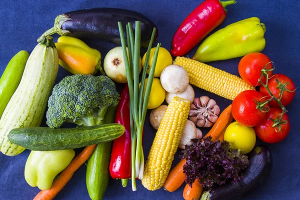 Colorful vegetables mix, ingredients and raw and organic vegetarian food
