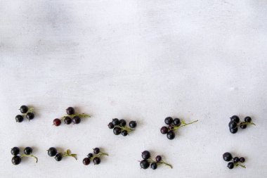 Beyaz arkaplanda frenk üzümü, yüksek açı görünümü