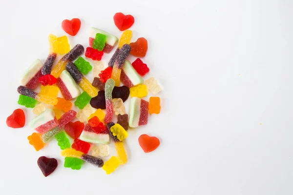 Gemischte Gelee Marmelade Hohe Sicht Auf Geschmack Süßen Snack Bunte — Stockfoto