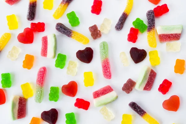 Gemischte Gelee Marmelade Hohe Sicht Auf Geschmack Süßen Snack Bunte — Stockfoto