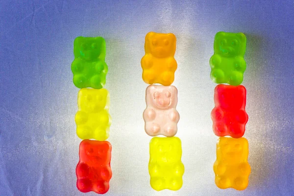 Gemischte Gelee Marmelade Hohe Sicht Auf Geschmack Süßen Snack Bunte — Stockfoto