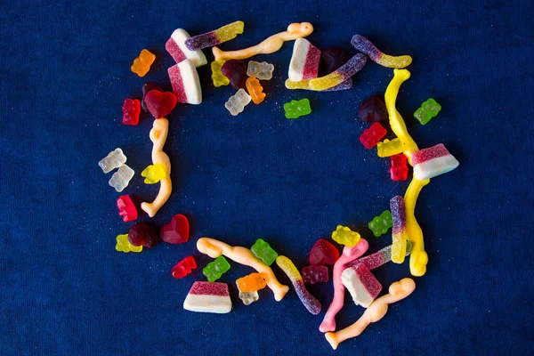 Marmelada Geleia Mista Visão Alto Ângulo Sabor Lanche Doce Doces — Fotografia de Stock