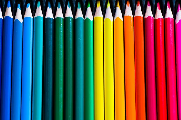 Цветные Разноцветные Карандаши Рисования Живописи Цветовые Вариации — стоковое фото