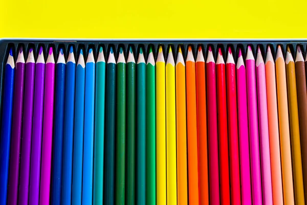 Цветные Разноцветные Карандаши Рисования Живописи Цветовые Вариации — стоковое фото