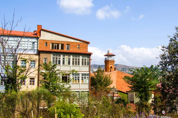 Tbilisi Geórgia Setembro 2020 Tbilisi Botanical Street Old Famous Houses — Fotografia de Stock