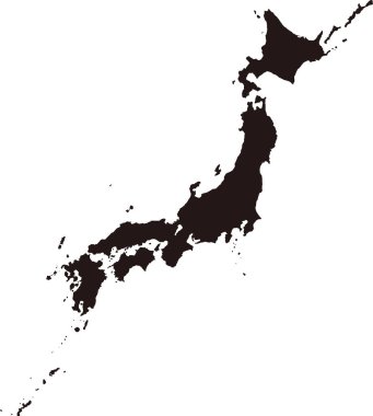 Japonya harita vektör illüstrasyonu