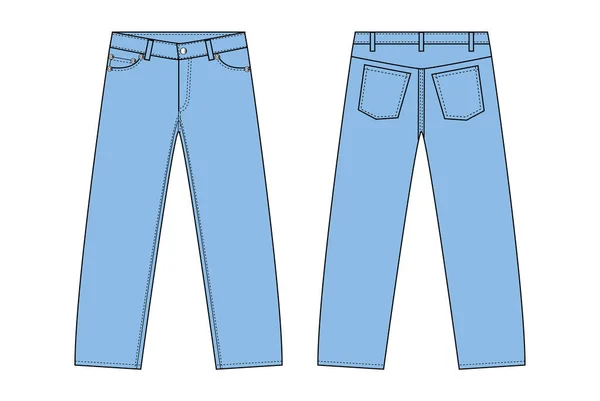 Illustration Simple Denim Pants — 图库矢量图片