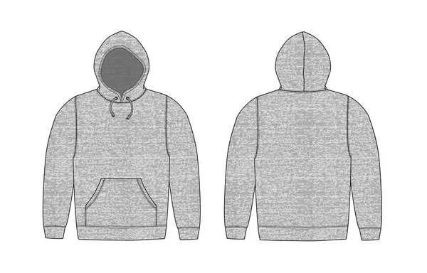 Vektor Template Ilustrasi Hoodie Sweater Berkerudung - Stok Vektor