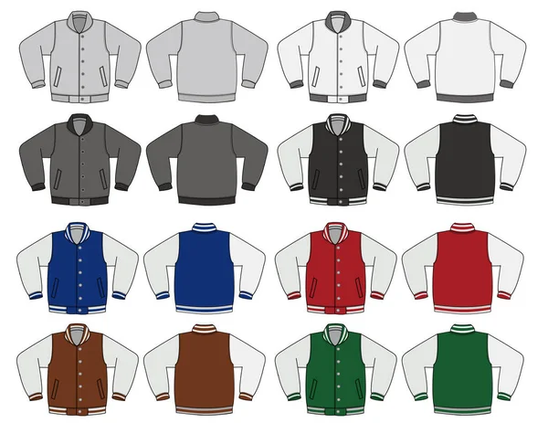 Illustration Baseball Jacket Color Variations — Stockový vektor