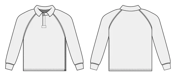 Polo Manga Larga Camisa Jersey — Vector de stock