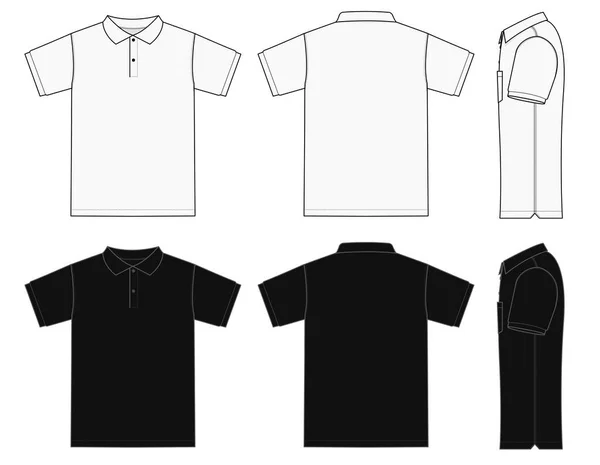 Modelo Vetor Ilustração Camisa Polo Manga Curta —  Vetores de Stock