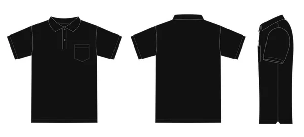 Modelo Vetor Ilustração Camisa Polo Manga Curta —  Vetores de Stock