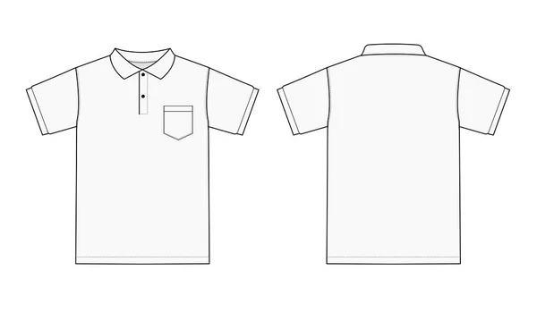 Vektor Mall Illustration Polo Skjorta Kort Ärm — Stock vektor