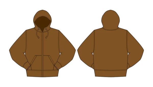 Illustration Hoodie Hooded Sweatshirt Front Zipper — Stock Vector