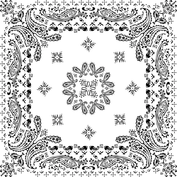 Paisley Textiel Patroon Vector Illustratie Voor Bandana Sjaal Etc — Stockvector