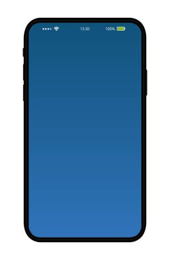 Genel akıllı telefon taklit illüstrasyonu (gerçekçi / Güç açık)