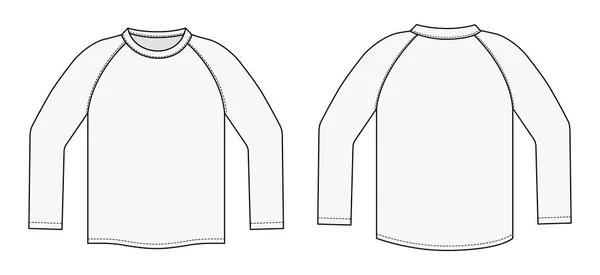 Camiseta Manga Larga Ragran Ilustración — Vector de stock