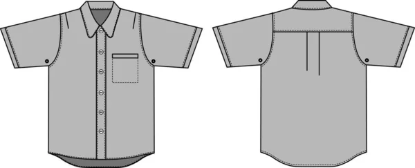 Abbildung Kurzärmelige Knopfhemden — Stockvektor