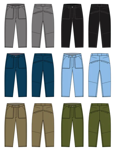 斜纹棉裤矢量图解 颜色变化 — 图库矢量图片